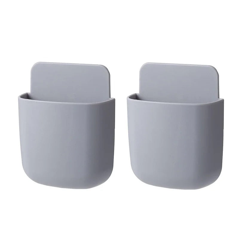 Wall Mounted Storage Box Mobile Phone Plug Holder Stand Rack Remote Control Storage Organizer Case For Air Conditioner TV