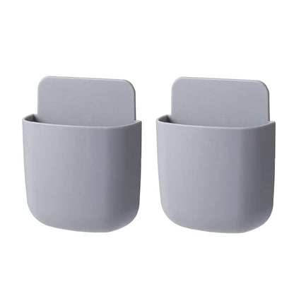 Wall Mounted Storage Box Mobile Phone Plug Holder Stand Rack Remote Control Storage Organizer Case For Air Conditioner TV