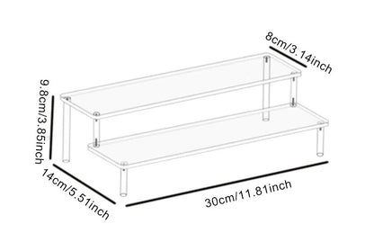 1-4 Tier Acrylic Display Stand Durable Display Rack For Cupcake Perfume Doll Transparent Trapezoidal Blind Box Storage Shelf