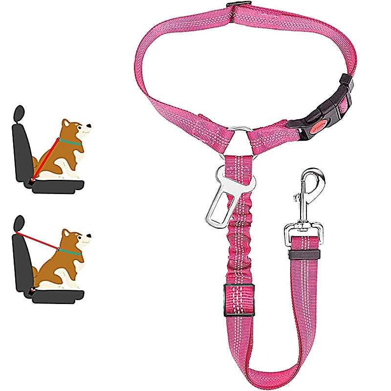New Solid Two-in-one Dog Harness Pet Car Seat Belt Leash BackSeat Safety Belt Adjustable for Kitten Dogs Collar Pet Accessories