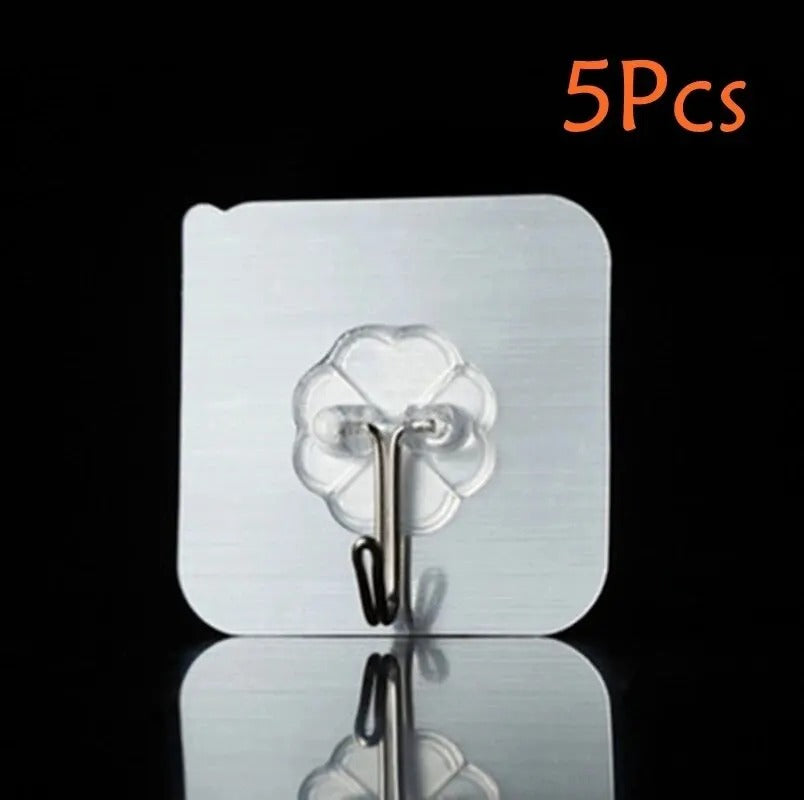 5/10/20 Pcs Door Hook Adhesive Wall Hooks Transparent Anti-skid Traceless Heavy Duty Stick on Hook Bathroom Kitchen Wall Sticker