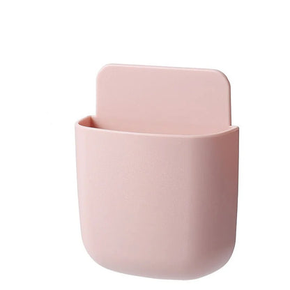 Wall Mounted Storage Box Mobile Phone Plug Holder Stand Rack Remote Control Storage Organizer Case For Air Conditioner TV