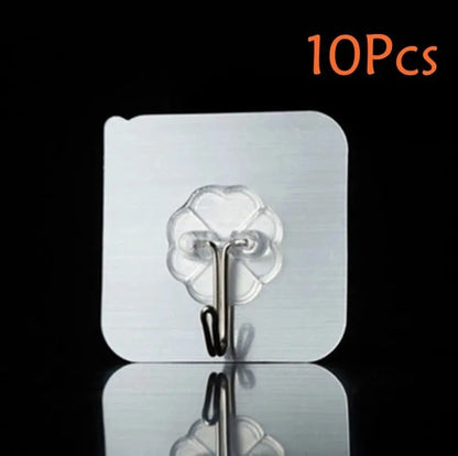5/10/20 Pcs Door Hook Adhesive Wall Hooks Transparent Anti-skid Traceless Heavy Duty Stick on Hook Bathroom Kitchen Wall Sticker