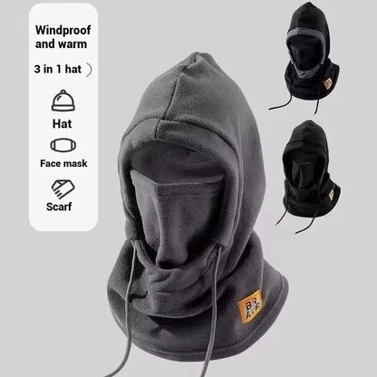 Winter Warm Hat with Mask and Neck Warmer 3-in-1 Windproof Balaclava for Men Women Masked Hat Cycling Cold Weather Protection