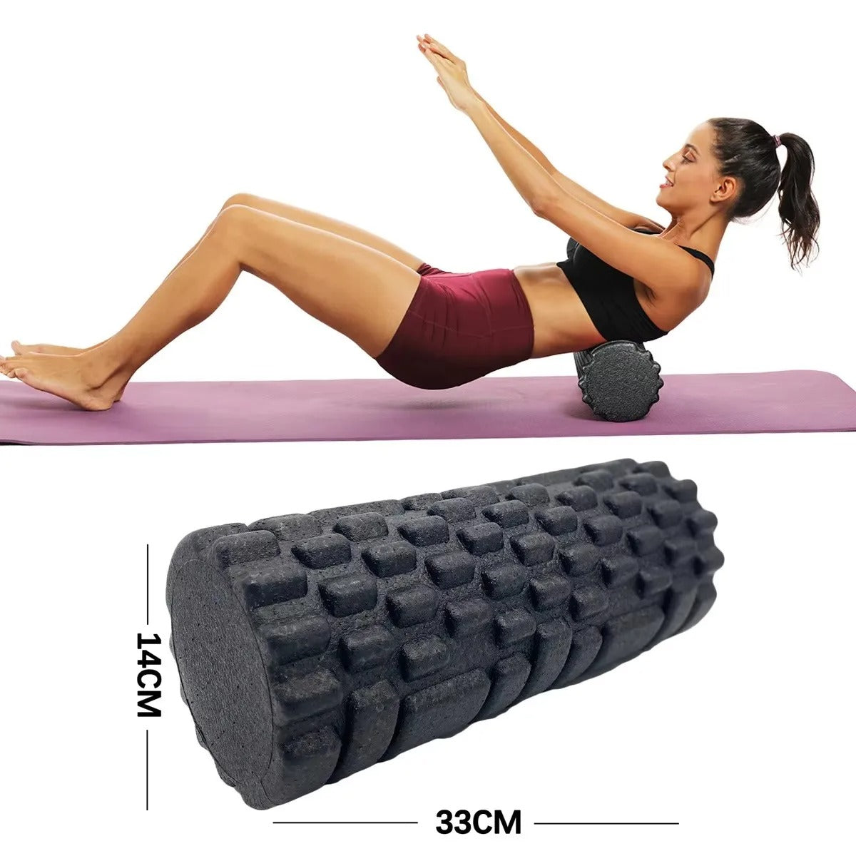 30/33cm Fitness Foam Roller Yoga Massage Roller EPP Pilates Foam Body Muscle Massage Roller Therapy Exercises Gym Home Exercise