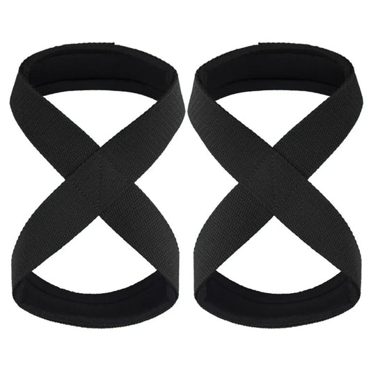 Padded Figure 8 Straps Deadlift Weight Lifting Wrist Straps Power Lifters Workout Pull-ups Horizontal Bar Gym Fitness