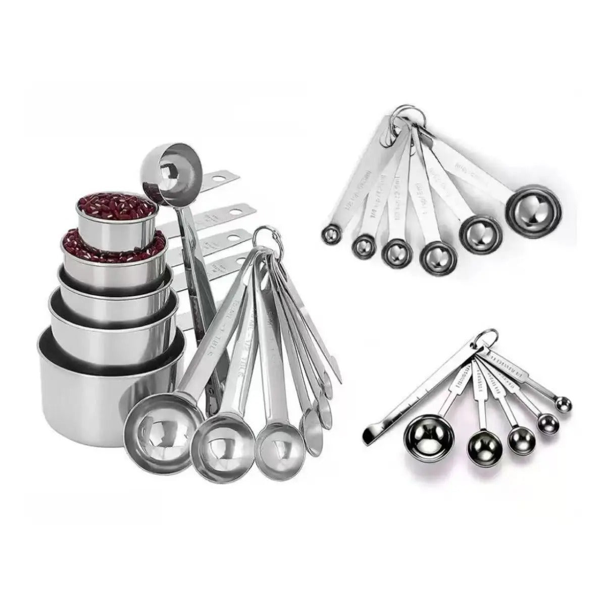 Stainless Steel Measuring Spoon Cup With Scale Measuring Ruler Egg Beater Spoon Kitchen Baking Measuring Tool