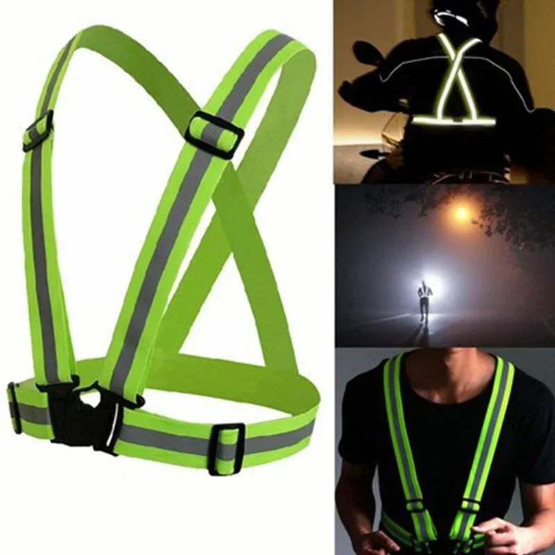 Highlight Reflective Straps Night Work Security Running Safety Adjustable Reflective Vest High Visibility Reflective Jacket