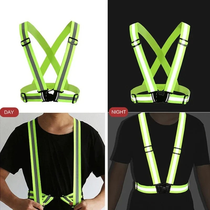 Highlight Reflective Straps Night Work Security Running Safety Adjustable Reflective Vest High Visibility Reflective Jacket