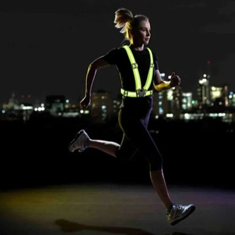 Highlight Reflective Straps Night Work Security Running Safety Adjustable Reflective Vest High Visibility Reflective Jacket