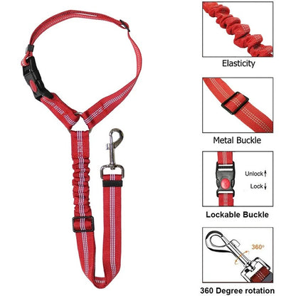 New Solid Two-in-one Dog Harness Pet Car Seat Belt Leash BackSeat Safety Belt Adjustable for Kitten Dogs Collar Pet Accessories
