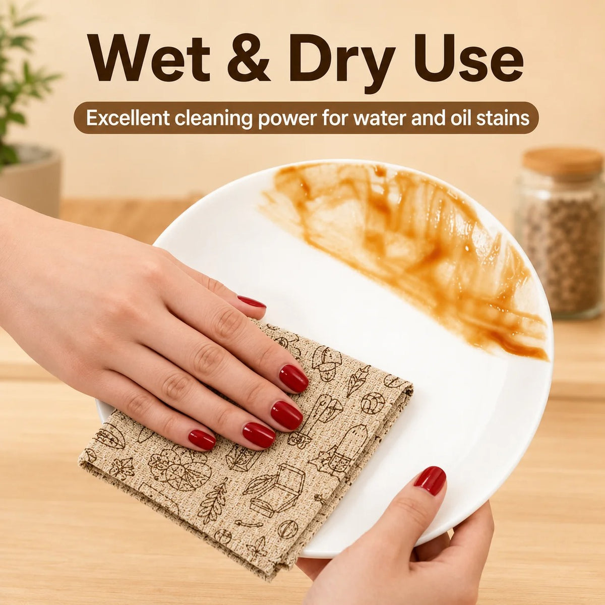 1/2/3 Roll Thick Disposable Kitchen Dish Cloth Roll Oil-Free Absorbent Tear-Off Cleaning Towels 20 Sheets 25x25cm for Home