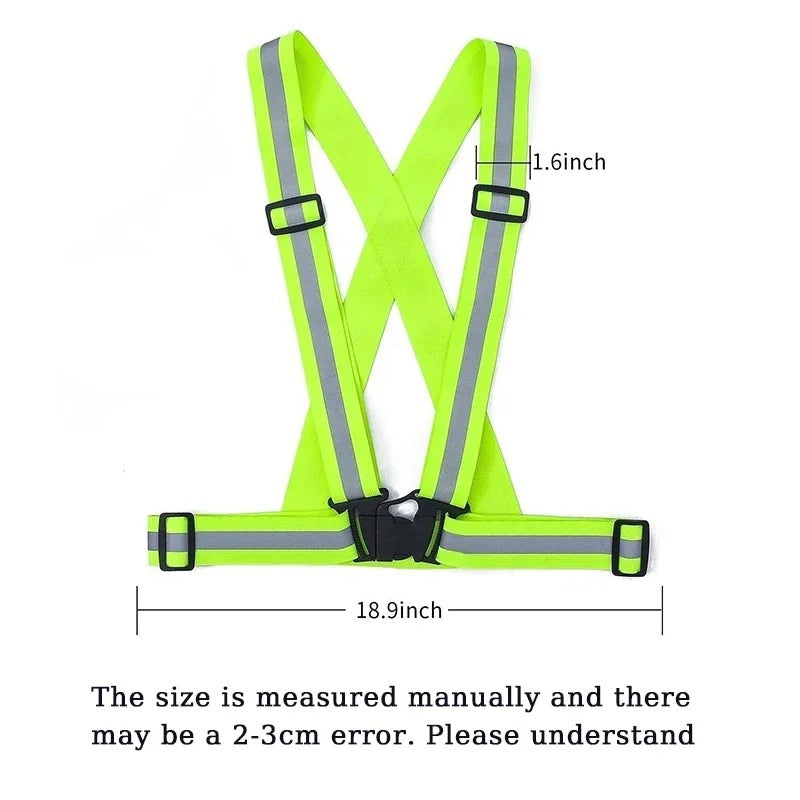 Highlight Reflective Straps Night Work Security Running Safety Adjustable Reflective Vest High Visibility Reflective Jacket
