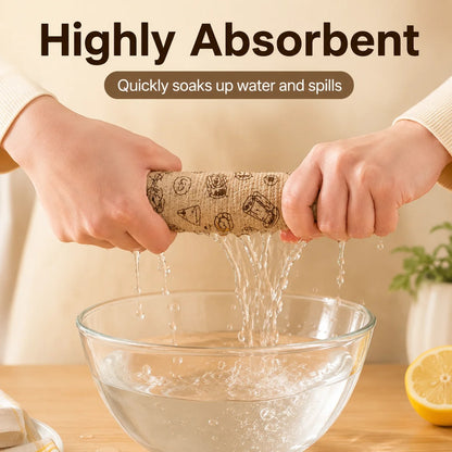 1/2/3 Roll Thick Disposable Kitchen Dish Cloth Roll Oil-Free Absorbent Tear-Off Cleaning Towels 20 Sheets 25x25cm for Home