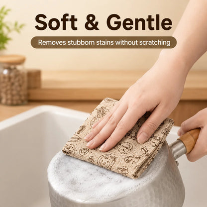 1/2/3 Roll Thick Disposable Kitchen Dish Cloth Roll Oil-Free Absorbent Tear-Off Cleaning Towels 20 Sheets 25x25cm for Home