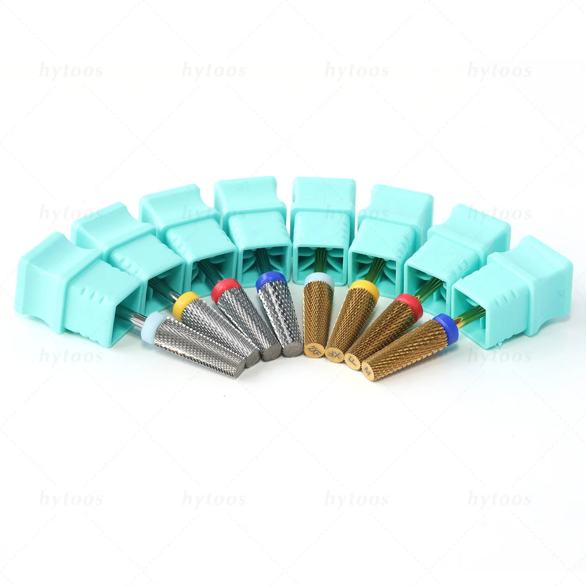 HYTOOS 5 in 1 Nail Drill Bits 16mm Flat Top Tapered Carbide Nail Bit Remove Gel Tool Electric Drills File Manicure Accessories