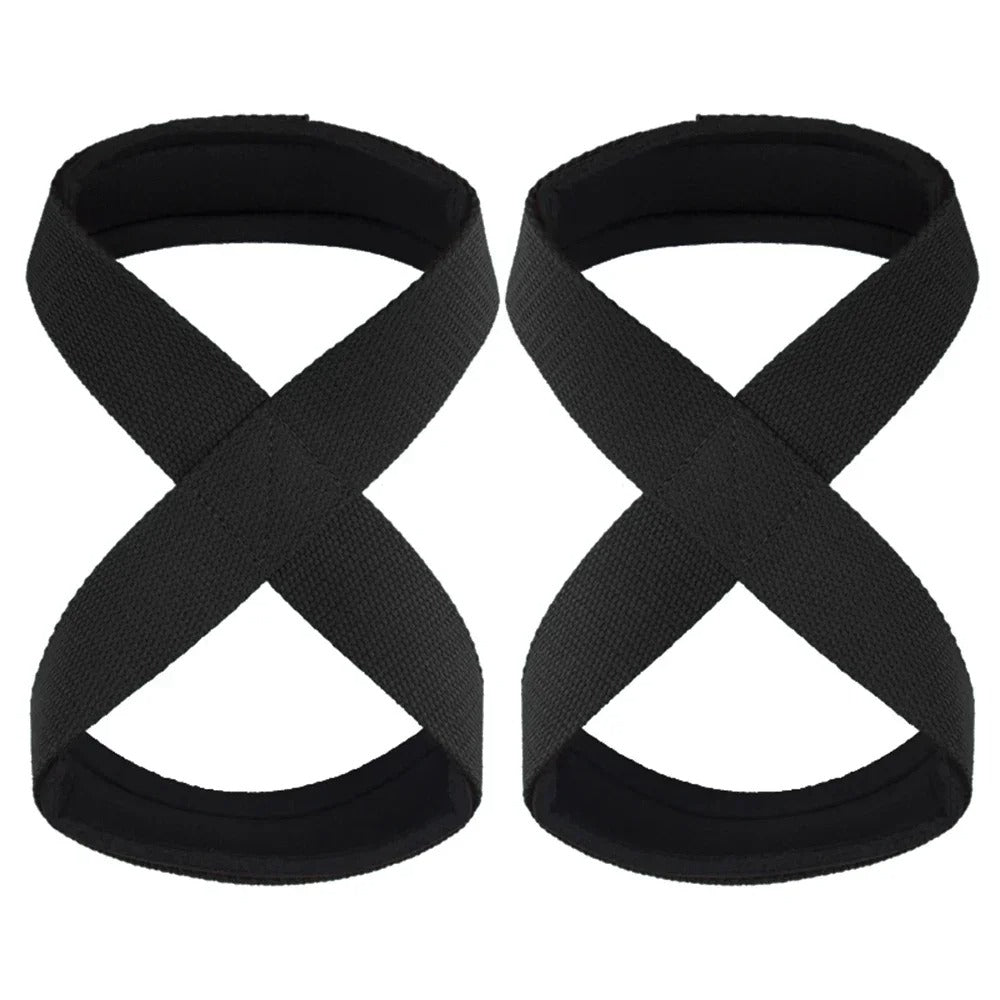 Padded Figure 8 Straps Deadlift Weight Lifting Wrist Straps Power Lifters Workout Pull-ups Horizontal Bar Gym Fitness