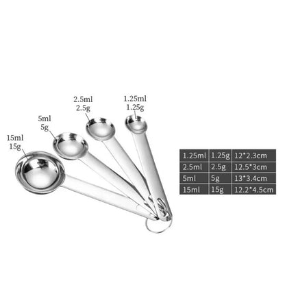 Stainless Steel Measuring Spoon Cup With Scale Measuring Ruler Egg Beater Spoon Kitchen Baking Measuring Tool