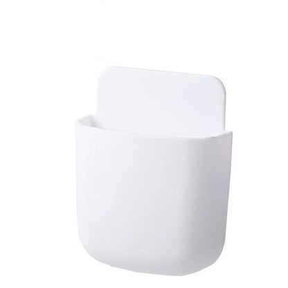Wall Mounted Storage Box Mobile Phone Plug Holder Stand Rack Remote Control Storage Organizer Case For Air Conditioner TV