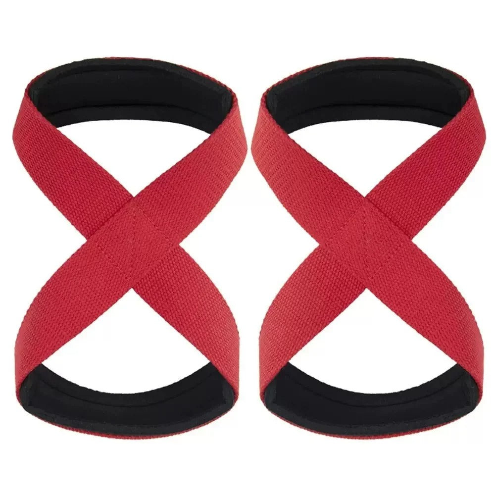 Padded Figure 8 Straps Deadlift Weight Lifting Wrist Straps Power Lifters Workout Pull-ups Horizontal Bar Gym Fitness