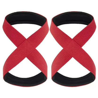 Padded Figure 8 Straps Deadlift Weight Lifting Wrist Straps Power Lifters Workout Pull-ups Horizontal Bar Gym Fitness