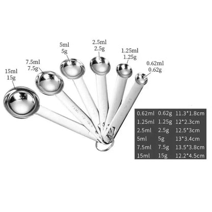 Stainless Steel Measuring Spoon Cup With Scale Measuring Ruler Egg Beater Spoon Kitchen Baking Measuring Tool