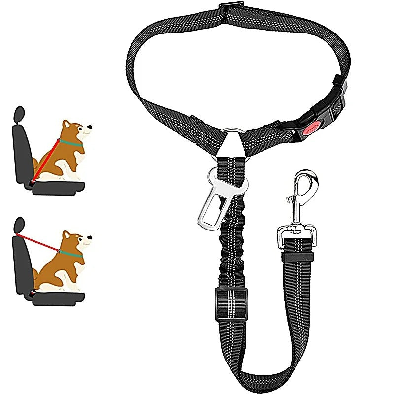 New Solid Two-in-one Dog Harness Pet Car Seat Belt Leash BackSeat Safety Belt Adjustable for Kitten Dogs Collar Pet Accessories