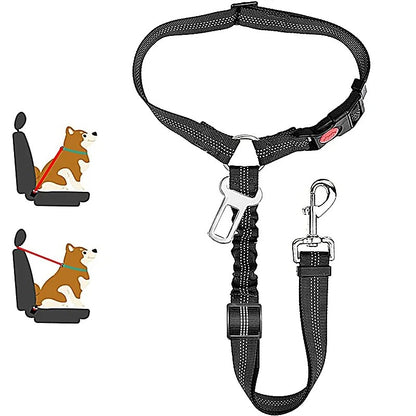 New Solid Two-in-one Dog Harness Pet Car Seat Belt Leash BackSeat Safety Belt Adjustable for Kitten Dogs Collar Pet Accessories