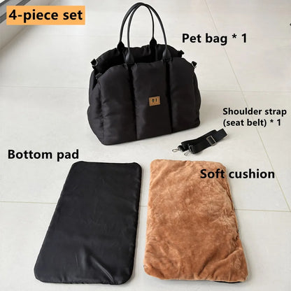 Comfortable Soft Kennel Car Seat Control Nonslip Dog Carriers Safe, Portable Puppy Cat Pet Bed Chihuahua Dog Cat Carrier Bag