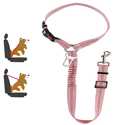 New Solid Two-in-one Dog Harness Pet Car Seat Belt Leash BackSeat Safety Belt Adjustable for Kitten Dogs Collar Pet Accessories